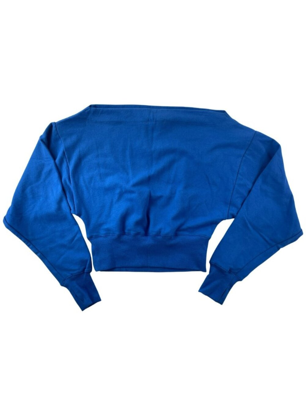 Garage Soft Terry Rib Off Shoulder Sweatshirt Electric Blue Wmn's Size S $60 NWT - Picture 2 of 7